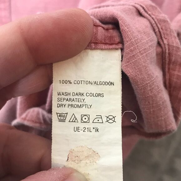 G. H. Bass Shirt Mens XL Red Washed Short Sleeve Button Down Cotton Casual - Picture 7 of 10